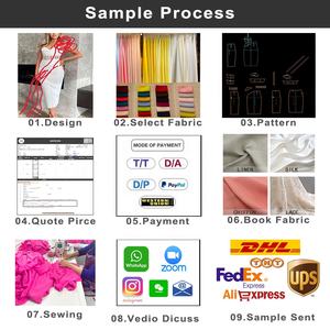 <span class=keywords><strong>Vestido</strong></span> de mujer elegante <span class=keywords><strong>rojo</strong></span> manga corta abullonada <span class=keywords><strong>vestido</strong></span> de mujer ODM fabricante de ropa personalizada compra artículos a granel para reventa - Product Image 6