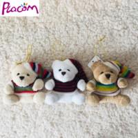 Porte-clés peluche personnalisé vente en gros de porte-clés ours en peluche 8cm jouets porte-clés doux en peluche