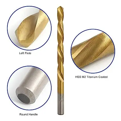 Cobalt Drill Bits High Speed Steel Impact Tough Titanium General Purpose Twist Drill Bit Set For Iron, Copper, Aluminum, Stainle