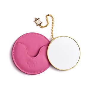 Fashion New Style Vintage Design Luxury Round Shape Popular Beauty Portable PU Leather <b>Mirror</b> - Product Image 5
