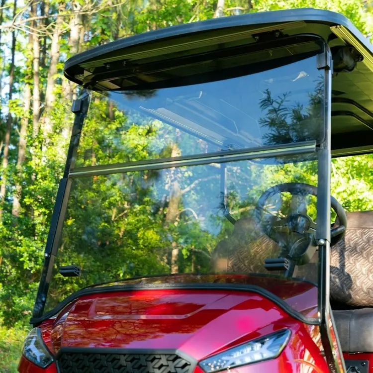 Pára-brisa dobrável para carrinho de golfe, estanhado de acrílico, ezgo golf