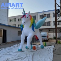 Licorne ailée gonflable colorée, licorne arc-en-ciel gonflable personnalisée pour décorations de fête en extérieur et en intérieur
