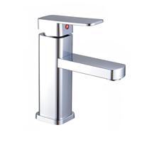 Robinet de lavabo moderne à poignée unique en acier inoxydable et plastique ABS, cartouche en céramique, mélangeur d'eau chaude/froide pour salle de bain, salon