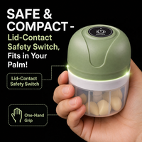 Mini hachoir à ail électrique portable, moulin à légumes de cuisine 250 ml, hachoir à oignon électronique, mixeur multifonction