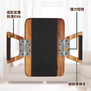 Wooden Sofa <b>Tray</b> Clip On L Shape Armrest Box Solid Wood Breakfast Tea <b>Tray</b> Modern Simple Style Rectangle Rhombus <b>Circle</b> - Product Image 3