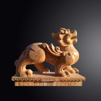 Statue de dragon chinois en marbre blanc, sculptée à la main, ornement de jardin, sculpture animale pour aménagement paysager