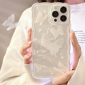 Art wavy blue flower Strawberry cute custodia posteriore morbida in silicone per <span class=keywords><strong>iphone</strong></span> xr xs max 14 13 12 <span class=keywords><strong>11</strong></span> pro max 13 mini phone capa - Product Image 5