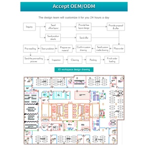 Modern 4-Person Modular Office <b>Workstation</b> with Chair MDF and MFC Material for Home Use - Product Image 4