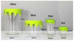 Pot de stockage en verre de 3ml 5ml 6ml Couvercle hermétique pour le stockage des aliments 3.5g 7g 14g Bocaux avec gouttelettes d'eau Bouchon en silicone pour fluide pâteux - Product Image 3