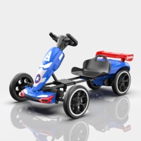 Go-Kart Eléctrico de Doble Tracción con Pedales y Control Remoto para Niños de 1 a 6 Años, con 4 Ruedas EVA, Plegable, con Luces LED