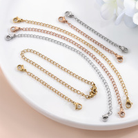 Chaîne d'extension à double tête en acier inoxydable plaqué or 18 carats avec fermoir mousqueton pour collier, bracelet et bijoux DIY – Grande Vente