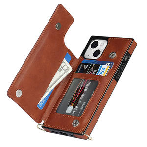 Funda para teléfono móvil con correa de cuero, cartera para tarjetas, venta al por mayor - Product Image 4