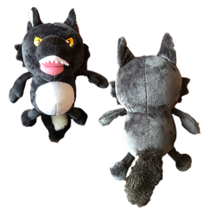 Coussin Mascotte Loup Noir Mignon Personnalisable en Peluche avec Rembourrage en Coton PP et Doublure en Maille – Cadeau d'Anniversaire pour Enfants - Product Image 2