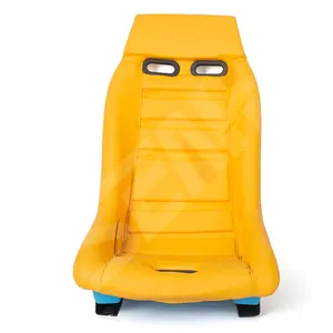SEAHI High Quality Yellow Leather Bucket Sport Retro Car Racing Seats Modified Car Seats