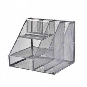Multifunctional Black Metal Mesh Desk <b>Organizer</b> <b>File</b> Storage Stationery Set for Office and Home Supplies - Product Image 2