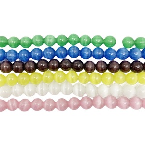 ลูกปัดหิน 8 มม. ทรงกลม สำหรับทำสร้อยข้อมือ สีขาว ตาแมว สีเหลือง สีชมพู สีฟ้า สีเขียว คาร์เนเลียน เฮลิโอโทรป - Product Image 5