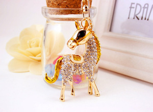 2026 Souvenirs Cute Rhinestone Embellished Colorful Little Horse Keychain Zinc Alloy Animal Accessory Bags and Keychains Model - Product Image 6