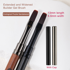 Extra Long Sandalwood Wooden Handle Big Round Nail <b>Builder</b> Gel Brush Widen Lengthen Building Gel Manicure Nail Art Brush - Product Image 2