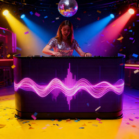 Cabine de DJ portable avec façade de station, support de bureau, table, écran LED vidéo pour boîte de nuit et bar