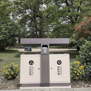 Thùng Rác Có Thể Ngoài Trời Thép Mạ Kẽm Ngoài Trời Thùng Hình Chữ Nhật Kim Loại Thùng Rác Bin Cho Khu Vực Thương Mại Công Viên Thùng Rác Có Thể Công Cộng Thùng Rác - Product Image 1