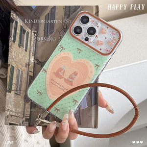 <span class=keywords><strong>Coque</strong></span> de téléphone portable antichoc en TPU vert menthe <span class=keywords><strong>avec</strong></span> motif cœur de lapin et nœud à pois pour 17 <span class=keywords><strong>Pro</strong></span> <span class=keywords><strong>Max</strong></span> - Product Image 1