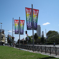 Drapeaux et bannières publicitaires d'extérieur, impression personnalisée grand format, bannière double face pour poteau d'éclairage, signalisation publicitaire