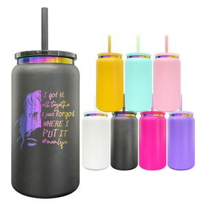 Vaso Tumbler de Acero Inoxidable de 16oz con Diseño Arcoíris para Grabado Láser DIY, Disponible en Almacén de EE. UU. - Product Image 3