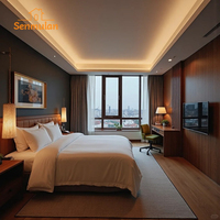 Juego de Muebles de Dormitorio de Hotel de Madera Moderna de Lujo, Hechos a Medida, para Proyectos de Resorts de 5 Estrellas
