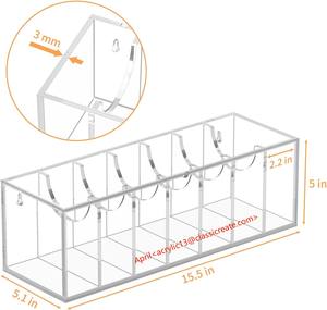 Organizer per cintura in acrilico e porta Organizer per cintura <span class=keywords><strong>da</strong></span> 7 scomparti trasparente per vetrina dispensa <span class=keywords><strong>da</strong></span> cucina Organizer - Product Image 2