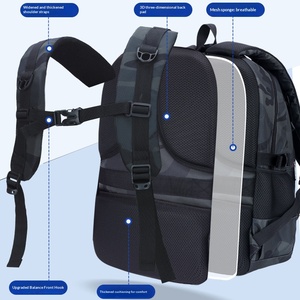 Sac d'école imperméable pour collège/lycée, grande capacité, réduction de la charge, protection de la colonne vertébrale, camouflage, polyester, moderne - Product Image 4