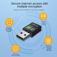 Tarjeta de Red Inalámbrica USB de Doble Banda 2.4G+5G, Receptor Wifi de Escritorio, 600M, Antena Externa Mejorada, Dongle Inalámbrico