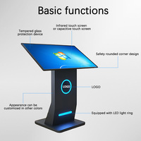 Base d'écran tactile intégrée Genevinon de style nouveau, 21,5 à 65 pouces, avec anneau LED, support multi-personnalisé, tactile capacitif infrarouge