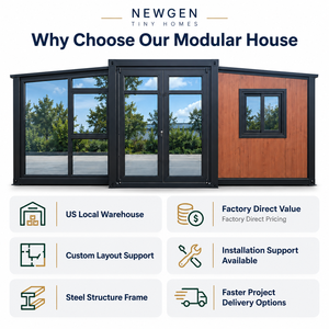 Modern Modular <b>House</b> 20ft/30ft/40ft <b>Prefab</b> Home Rectangle Design Easy Installation For Office Villa Backyard - Product Image 1