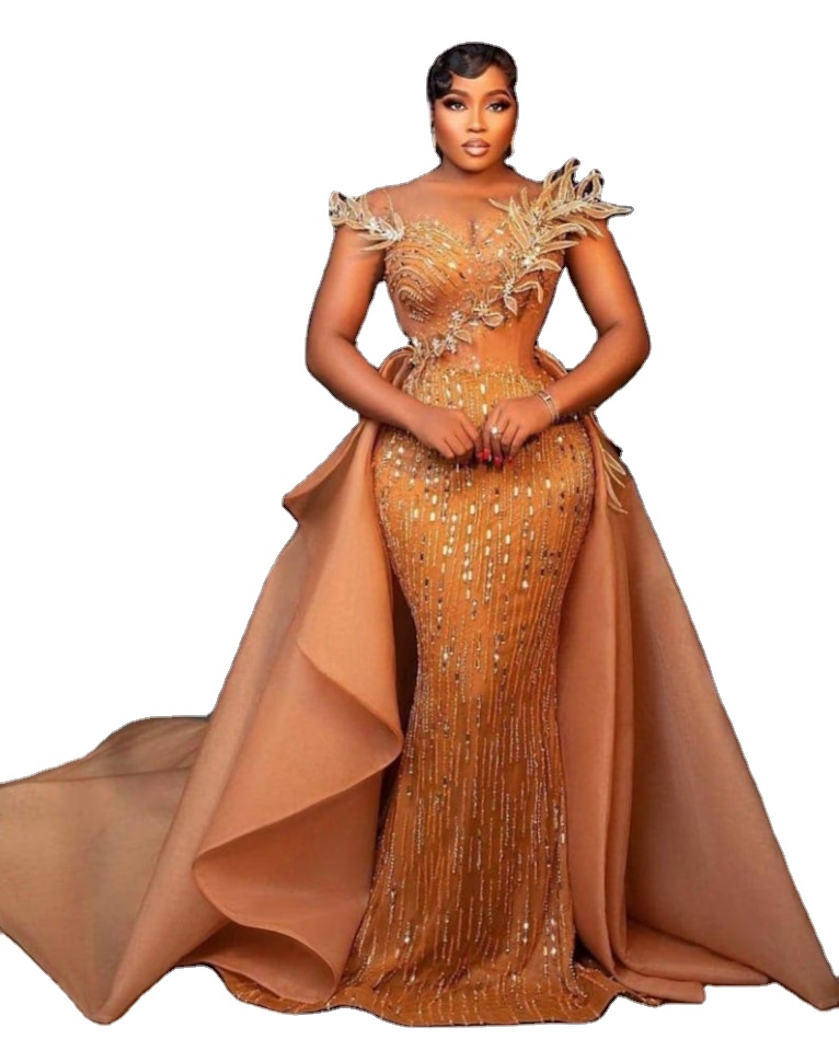 African Evening Dresses - Luxury Mermaid Detachable Train African Evening Dresses - Luxury Mermaid Detachable Train