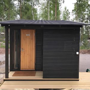 Habitación moderna de sauna con cubo de madera de cedro rojo para exteriores, 6 personas, calefacción eléctrica para villas y jardín diseñado para Canadá - Product Image 3