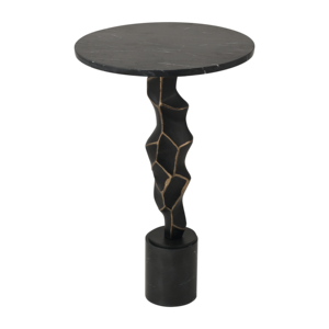 Tavolino Laterale con Base Scultorea Intrecciata e Piano Rotondo Texturizzato, Pezzo d'Arredo Moderno per Soggiorno o Arredamento Casa - Product Image 3