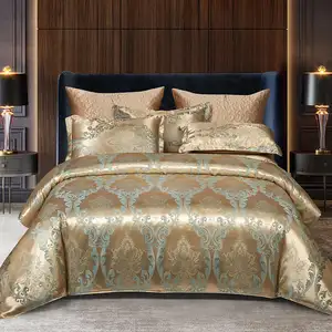 Vente en gros Ensembles de literie et collections Jacquard Parure de draps Ensembles de couette King Size pour la maison Hôtel