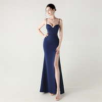 33302 #   Nouvelle robe de soirée à col en forme de cœur, dentelle, broderie en maille, taille cintrée et perlée, pour la danse