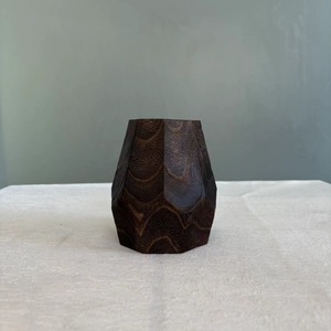 Jarrón Octagonal de Madera con Acabado Carbonizado, Diseño Rústico, Decorativo para Hogar u Oficina, para Arreglos Florales, Estilo Interior Moderno - Product Image 2