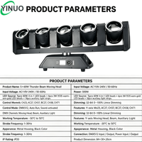 Équipement de scène professionnel Yinuo, 5x80W RGBW + 4x10W LED dorés à tête mobile avec bande lumineuse 500W, contrôle DMX512 pour club