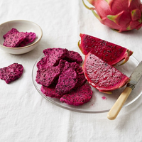 Groothandel Knapperige Gedroogde Rode Drakenvrucht Schijfjes Natuurlijke Gedroogde Rode Pitaya Gezonde Gedroogde Tropische Fruit