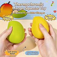 Z Jouet anti-stress à succès en stock, mangue à presser relaxante, changeant de couleur, son croquant, boîte de présentation, emballage PVC