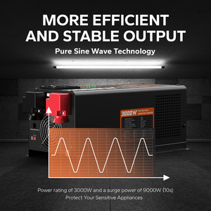 3000W 9000W Surge Pure Sinus Single Output 12V Dc Input <span class=keywords><strong>Inverter</strong></span> Oplader 50% Ruimtebesparing Voor Rvs Thuis Energieopslag Trucks - Product Image 5
