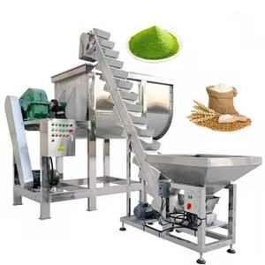 ระบบลำเลียงแบบถังผสมริบบิ้นคู่สแตนเลส พร้อมมอเตอร์ AC และเกียร์ สำหรับสายการผลิตผสมผงเคมีและเม็ดพลาสติก - Product Image 1