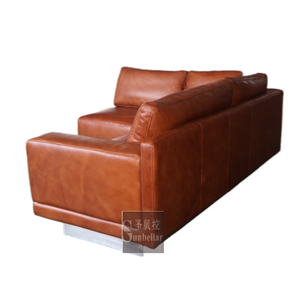 Offre spéciale canapé modulable haut de gamme en forme de L vintage marron en cuir véritable salon canapé d'angle design classique appartement club - Product Image 6