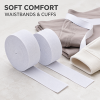 Lot de 3 rouleaux de bande élastique extensible en polyester, blanc, multi-largeurs, pour couture, vêtements et accessoires