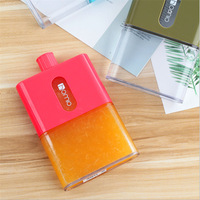 A5 — bouteille d'eau en plastique plate et carrée avec logo personnalisé, 530ML, sans BPA, contenant avec mémo, pour ordinateur portable, en Promotion