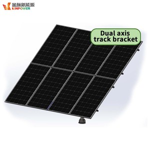Huit petits panneaux solaires photovoltaïques avec support de suivi à double axe - Product Image 4