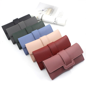 Fashion Korean Three Fold <b>Long</b> Purse For Women Snap Closure Handheld Coin <b>Wallet</b> Multi Card Slot Ladies Clutch Factory Supply - Product Image 1