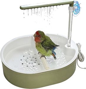 Bain d'oiseaux avec robinet d'arrosage automatique, adapté aux calopsittes, agapornis et perruches conures - Product Image 1